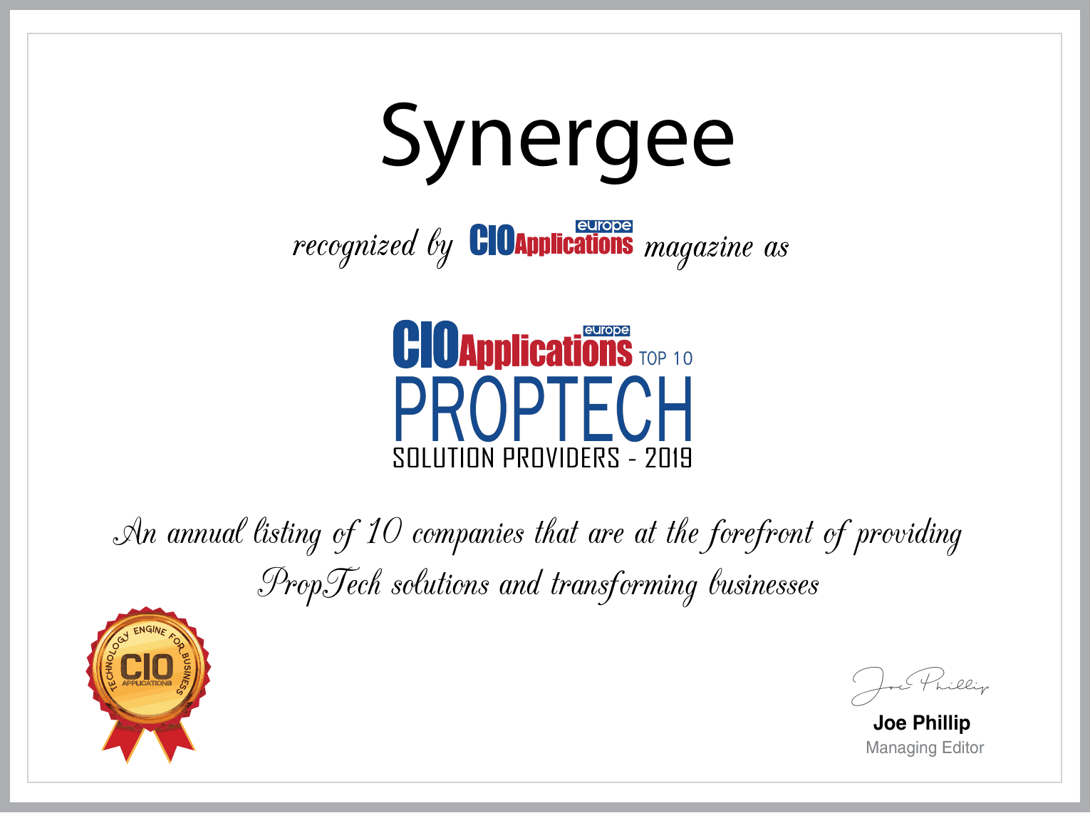 Proptech Cioapplicationseurope